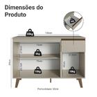 Balcão De Cozinha 120 Cm 3 Portas 1 Gaveta Com Pés Crema Nice