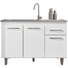 Balcão De Cozinha 120 Cm 3 Portas 1 Gaveta S/ Tampo Franca Br