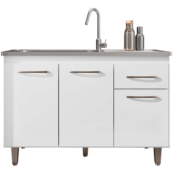 Balcão De Cozinha 120 Cm 3 Portas 1 Gaveta S/ Tampo Franca Br