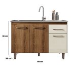 Balcão De Cozinha 120 Cm 3 Portas 1 Gaveta S/ Tampo Franca Me