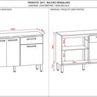 Balcão De Cozinha 120 Cm 3 Portas E 1 Gaveta Freijó Gris Vers