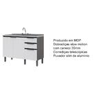 Balcão De Cozinha 120 Cm Hibisco Thela Grafite Com Branco