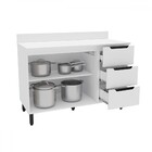 Balcão De Cozinha 120 Cm Meena 2 Portas 3 Gavetas Branco - Po