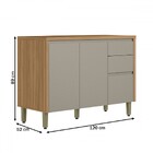 Balcão De Cozinha 120 Cm Renard 2 Portas 3 Gavetas 100% Mdf J