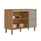 Balcão De Cozinha 120 Cm Renard 2 Portas 3 Gavetas 100% Mdf J