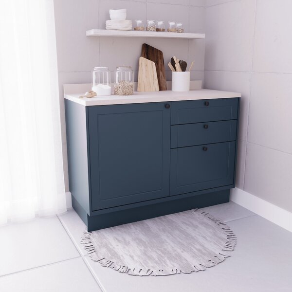 Balcão De Cozinha 120cm 1 Porta 3 Gavetas Sevilha 100% Mdf Se