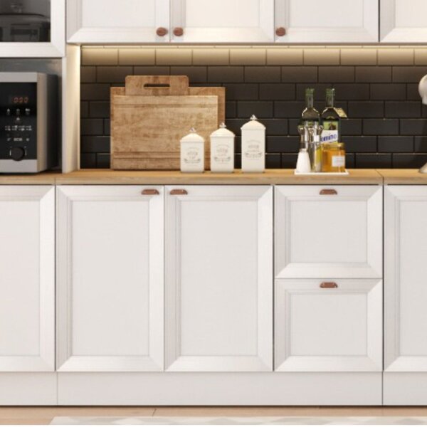 Balcão De Cozinha 120cm 2 Portas 2 Gavetas Sem Tampo Unna Yes