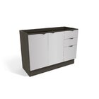 Balcão De Cozinha 120cm 2 Portas 3 Gavetas Kappesberg Onix/st