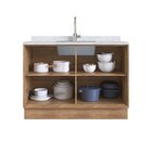 Balcão De Cozinha 120cm 2 Portas Viena  Louro Freijó/argila