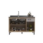 Balcão De Cozinha 120cm 3 Portas 1 Gaveta Maysa Aveiro Oak/ci