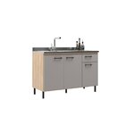 Balcão De Cozinha 120cm 3 Portas 1 Gaveta Maysa Aveiro Oak/ci