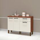 Balcão De Cozinha 120cm 3 Portas 1 Gaveta Off White