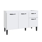 Balcão De Cozinha 120cm 3 Portas 1 Gaveta Sem Tampo Light Bra