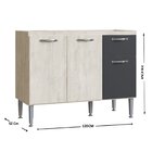 Balcão De Cozinha 120cm 3 Portas 1 Gaveta Sem Tampo Light Irm
