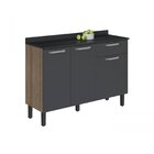 Balcão De Cozinha 120cm 3 Portas 1 Gaveta Vegas Itatiaia Cast