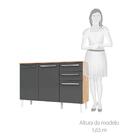 Balcão De Cozinha 120cm 3 Portas 2 Gavetas 100% Mdf Carménere