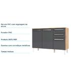 Balcão De Cozinha 120cm 3 Portas 2 Gavetas 100% Mdf Carménere