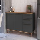 Balcão De Cozinha 120cm 3 Portas 2 Gavetas Com Tampo 25cm Isa