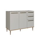 Balcão De Cozinha 120cm 3 Portas 2 Gavetas Espaço Cuba Ou Tam