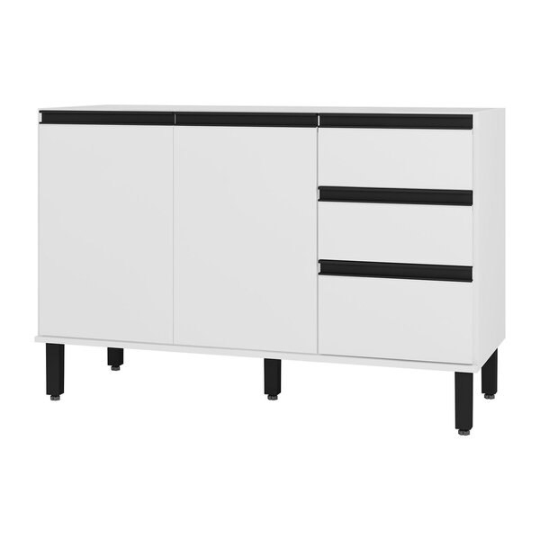 Balcão De Cozinha 120cm 3 Portas 2 Gavetas Vicenza Espresso M