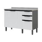 Balcão De Cozinha 120cm Barcelona Multimóveis Cr6166 Grafite/