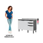 Balcão De Cozinha 120cm Barcelona Multimóveis Cr6166 Grafite/