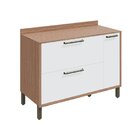 Balcão De Cozinha 120cm Com 1 Porta 1 Gaveta Tampo E Porta Co