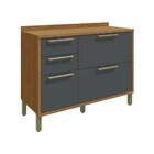 Balcão De Cozinha 120cm Com 2 Portas Basculantes 3 Gavetas E