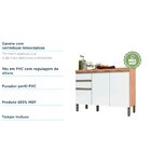 Balcão De Cozinha 120cm Com 3 Portas 2 Gavetas E Tampo 100% M