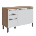 Balcão De Cozinha 120cm Com 3 Portas 2 Gavetas E Tampo 100% M