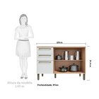 Balcão De Cozinha 120cm Com 3 Portas 2 Gavetas E Tampo 100% M