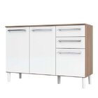 Balcão De Cozinha 120cm Com 3 Portas 2 Gavetas E Tampo 100% M