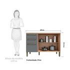 Balcão De Cozinha 120cm Com 3 Portas 2 Gavetas E Tampo 100% M