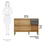 Balcão De Cozinha 120cm Com 3 Portas 2 Gavetas E Tampo 100% M