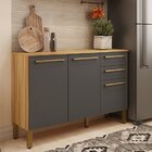 Balcão De Cozinha 120cm Com 3 Portas 2 Gavetas E Tampo 100% M