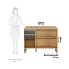 Balcão De Cozinha 120cm Com 3 Portas 2 Gavetas E Tampo 100% M