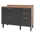 Balcão De Cozinha 120cm Com Tampo 3 Portas 2 Gavetas Avelã  M