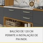 Balcão De Cozinha 1 Porta 2 Gavetas Com Caixa Organizadora 12