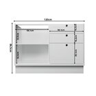 Balcão De Cozinha 1 Porta 3 Gavetas 100% Mdf 120cm Sem Tampo