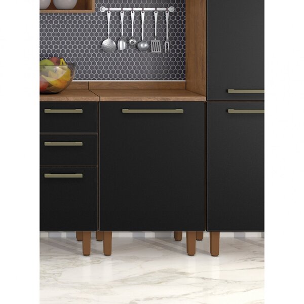 Balcão De Cozinha 1 Porta Com Tampo Color Plus Zanzini Natura