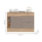 Balcão De Cozinha 1 Porta Com Tampo Rochester Carvalho Fume