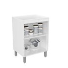 Balcão De Cozinha 1 Porta Quadria Metalli Branco Sibéria Pero