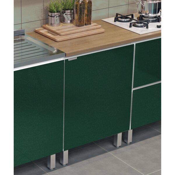 Balcão De Cozinha 1 Porta Quadria Metalli Verde Amazônia Meta