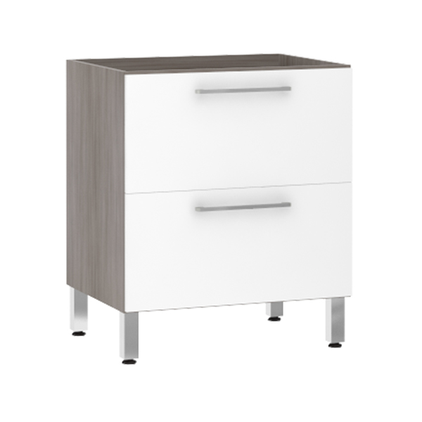 Balcão de Cozinha 2 Gavetões 53x82,5x53cm Branco Prime Luciane