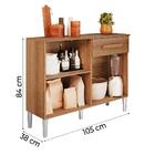 Balcão De Cozinha 2 Portas 1 Gaveta 1,05m Emily Atacama / Off