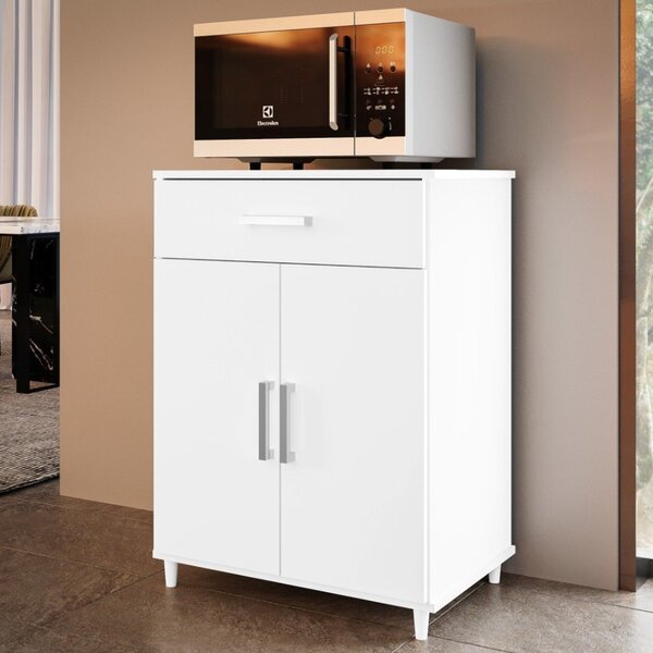 Balcão De Cozinha 2 Portas 1 Gaveta Kellen Branco