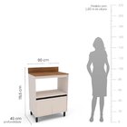 Balcão De Cozinha 2 Portas 1 Nicho Creme Koya Creme