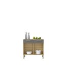 Balcão De Cozinha 2 Portas 2 Gavetas 90,9cm Nala  Freijó/gris