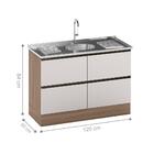 Balcão De Cozinha 2 Portas 2 Gavetas Austin Carvalho Off-white