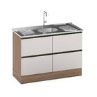 Balcão De Cozinha 2 Portas 2 Gavetas Austin Carvalho Off-white